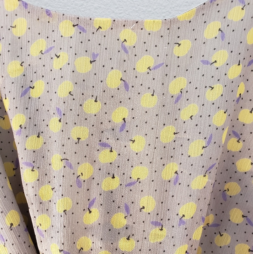 Women's Sleeveless Midi Dress with Yellow Dot Print - Picture 10 of 14